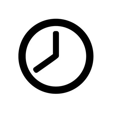 Vector black time icon set on white background
